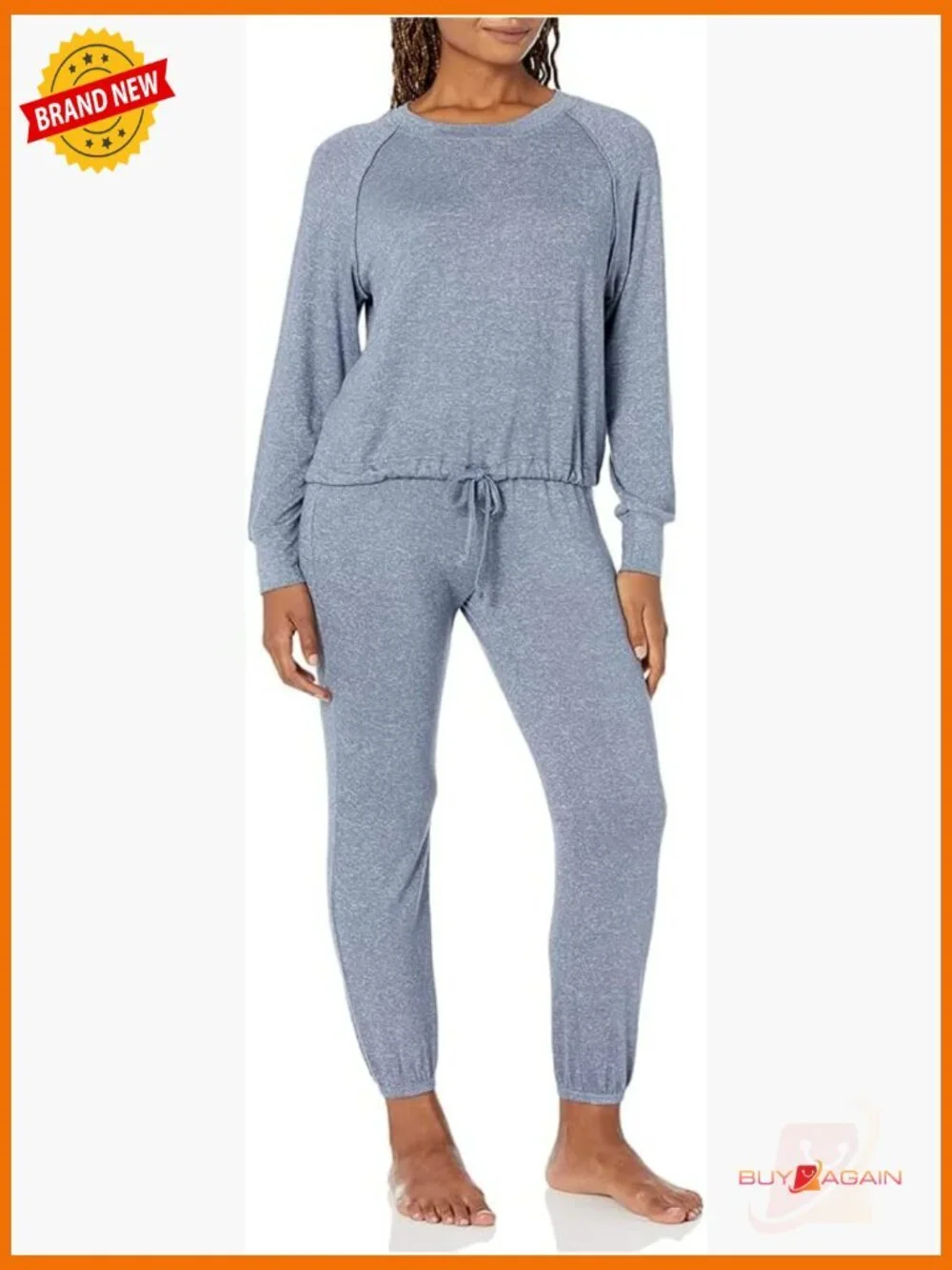 Pajama Set - 2 Piece Long Sleeve Tied Sweater & Jogger Lounge Set